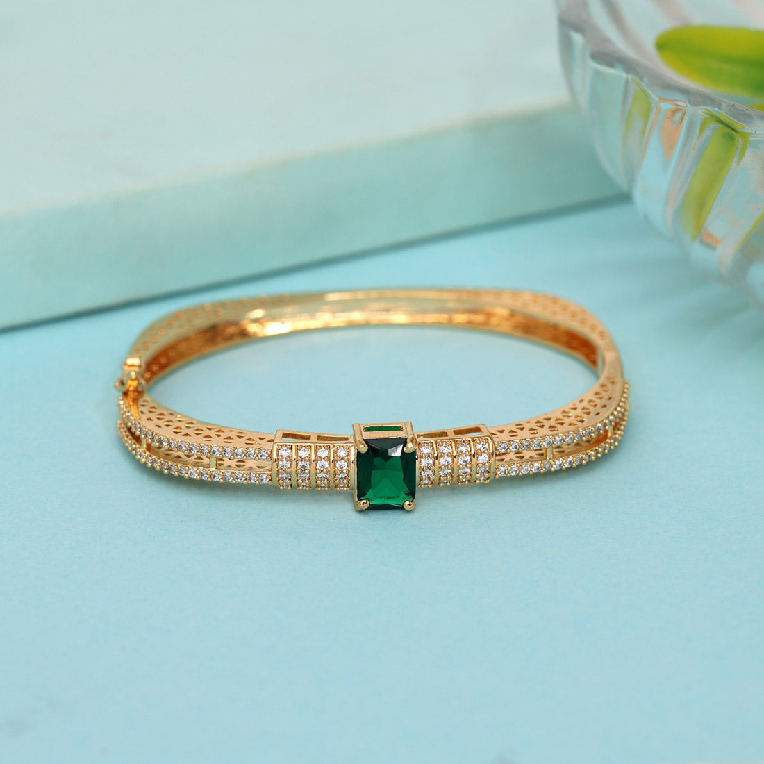 Green Color American Diamond Bracelet (ADB305GRN)