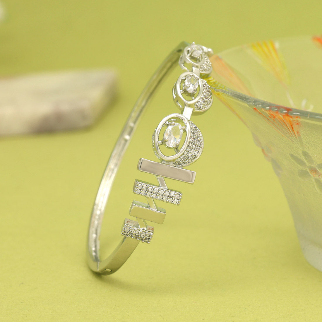 Silver Color American Diamond Bracelet (ADB315SLV)
