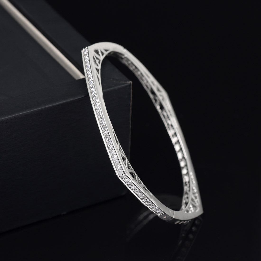 Silver Color American Diamond Bracelet (ADB331SLV)