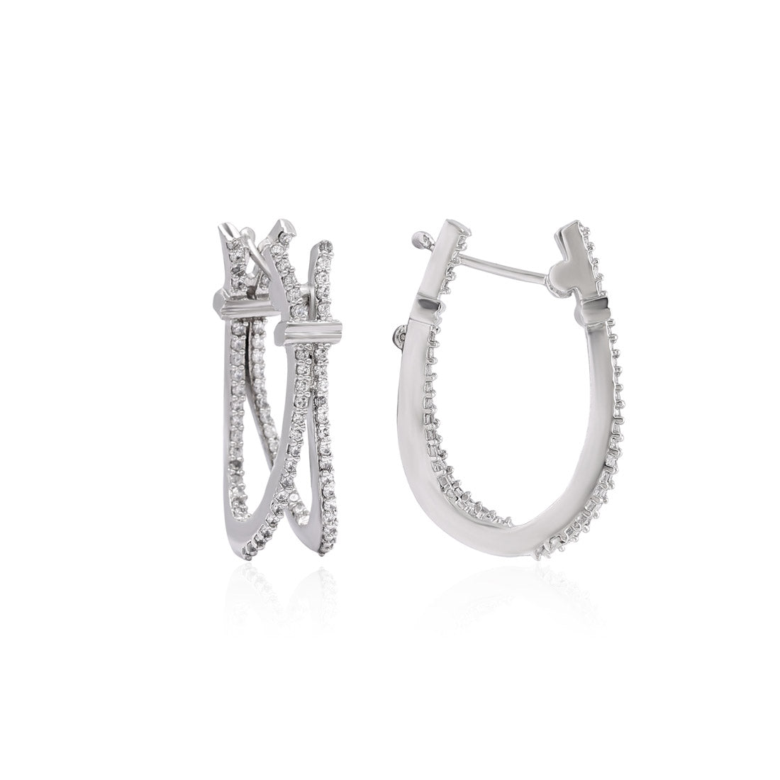 Silver Color American Diamond Earrings (ADE474SLV)
