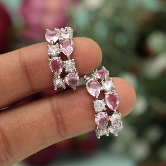 Light Pink Color American Diamond Earrings (ADE585LPNK)