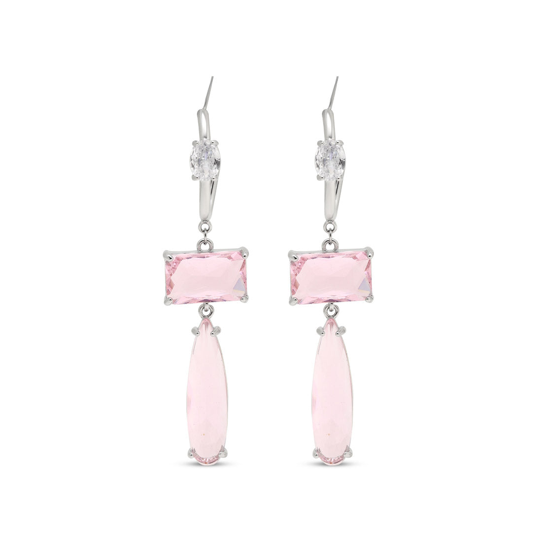Pink Color American Diamond Earrings (ADE599PNK)