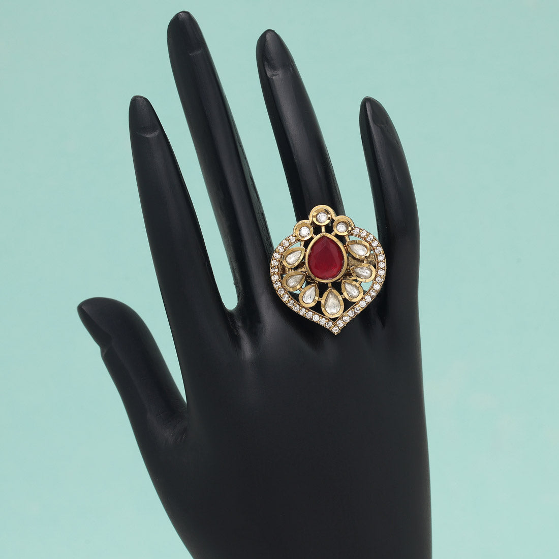 Rani Color American Diamond Finger Ring (ADR612RNI)