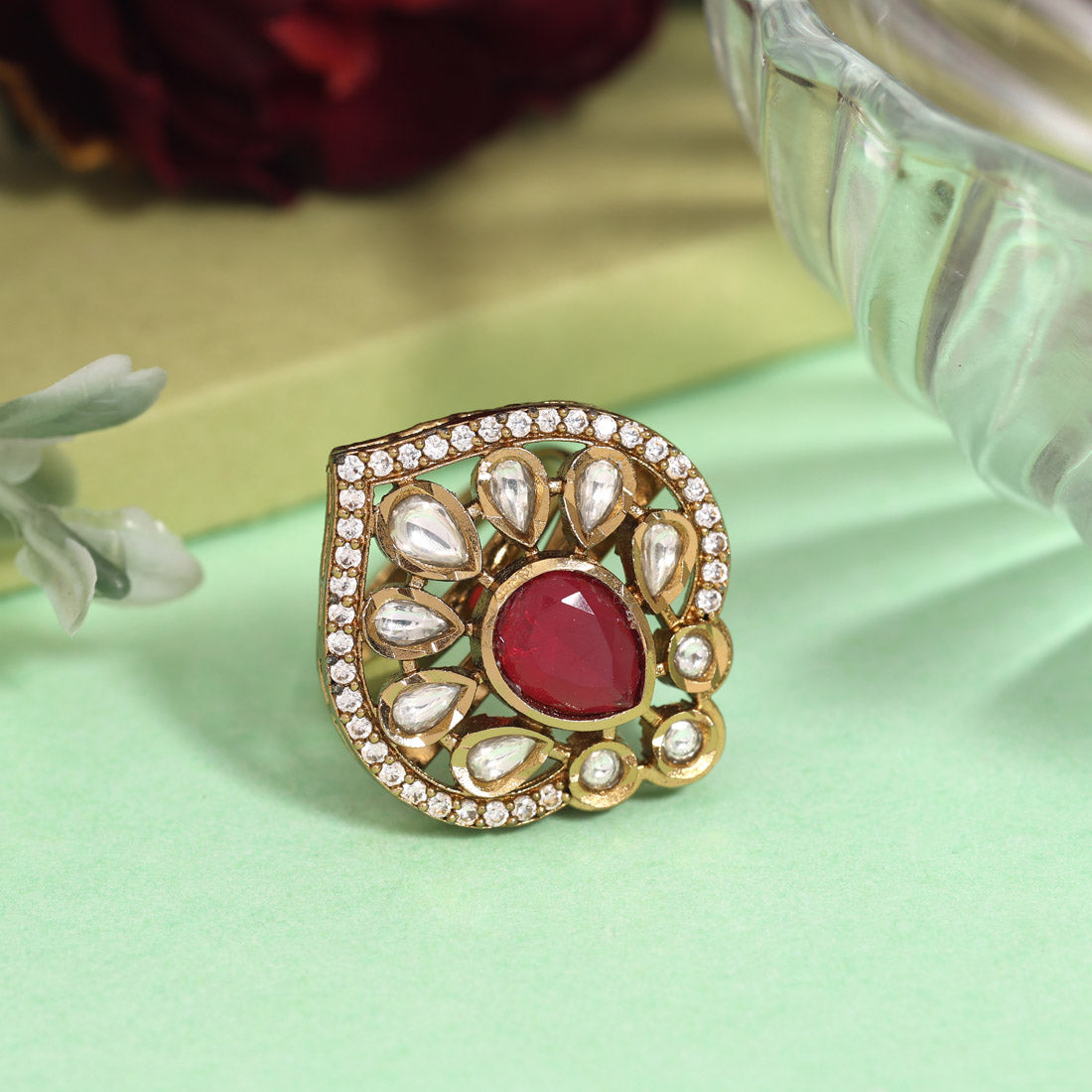 Rani Color American Diamond Finger Ring (ADR612RNI)