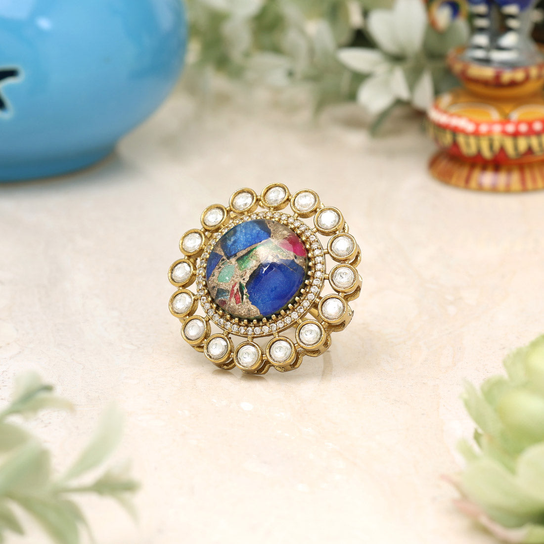 Multi Color American Diamond Finger Ring