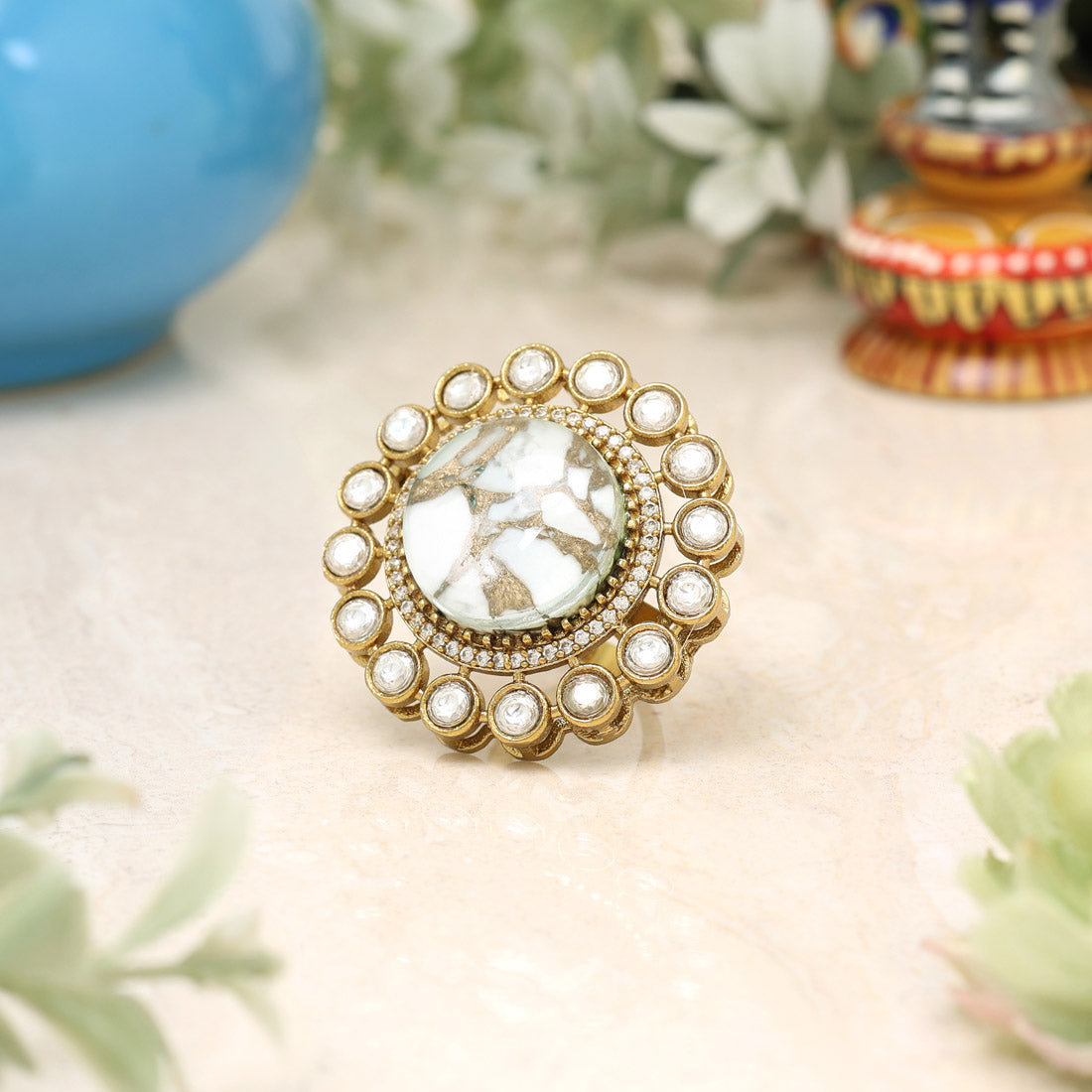 White Color American Diamond Finger Ring