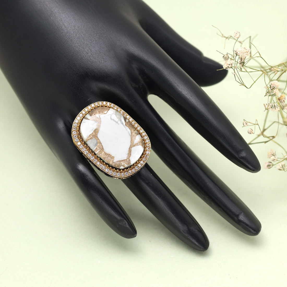 White Color American Diamond Finger Ring