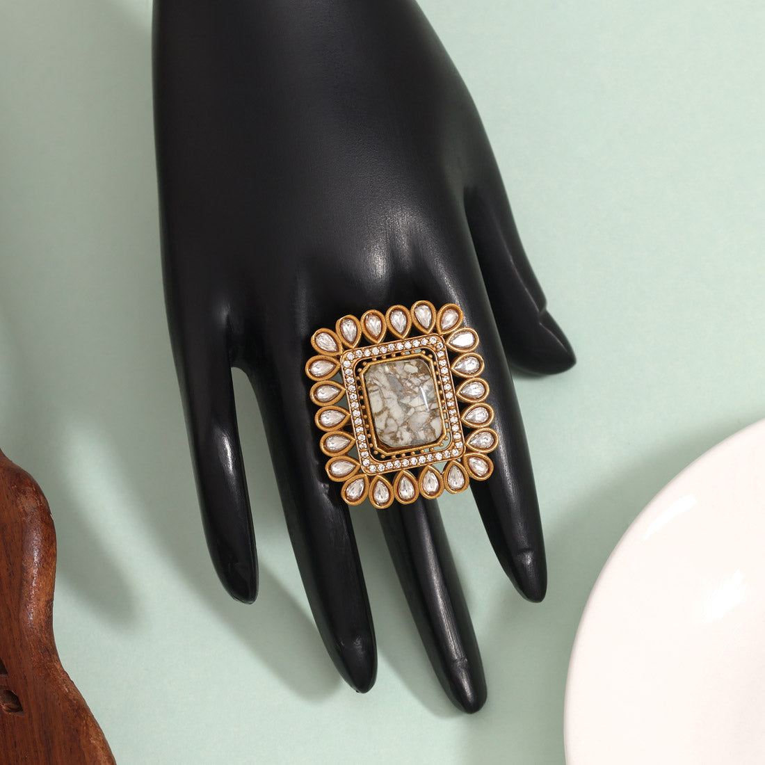 Elegant White Color American Diamond Finger Ring For Classy Outfits