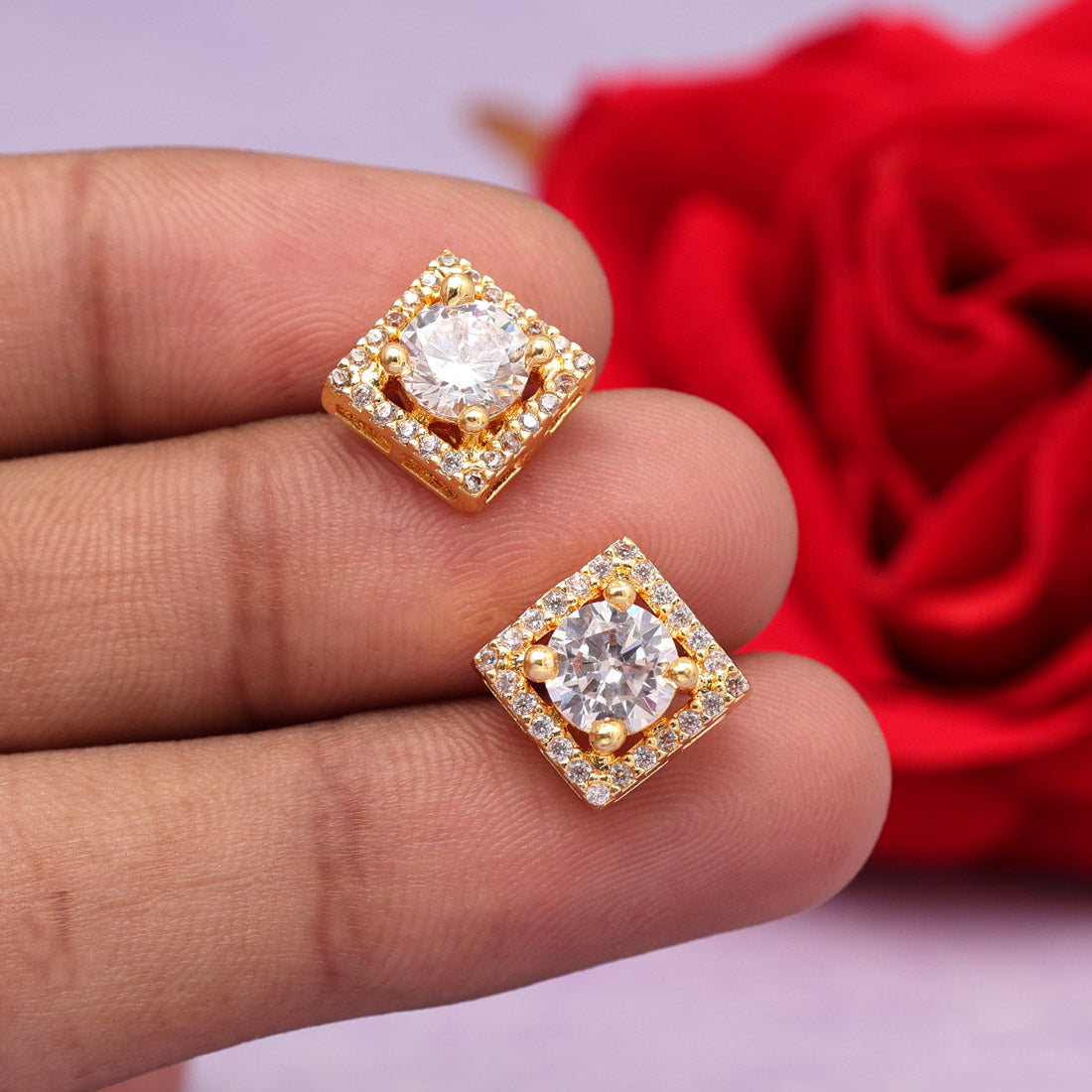 White Color American Diamond Stud Earrings Combo Of 6 Pairs (ADSE180CMB)