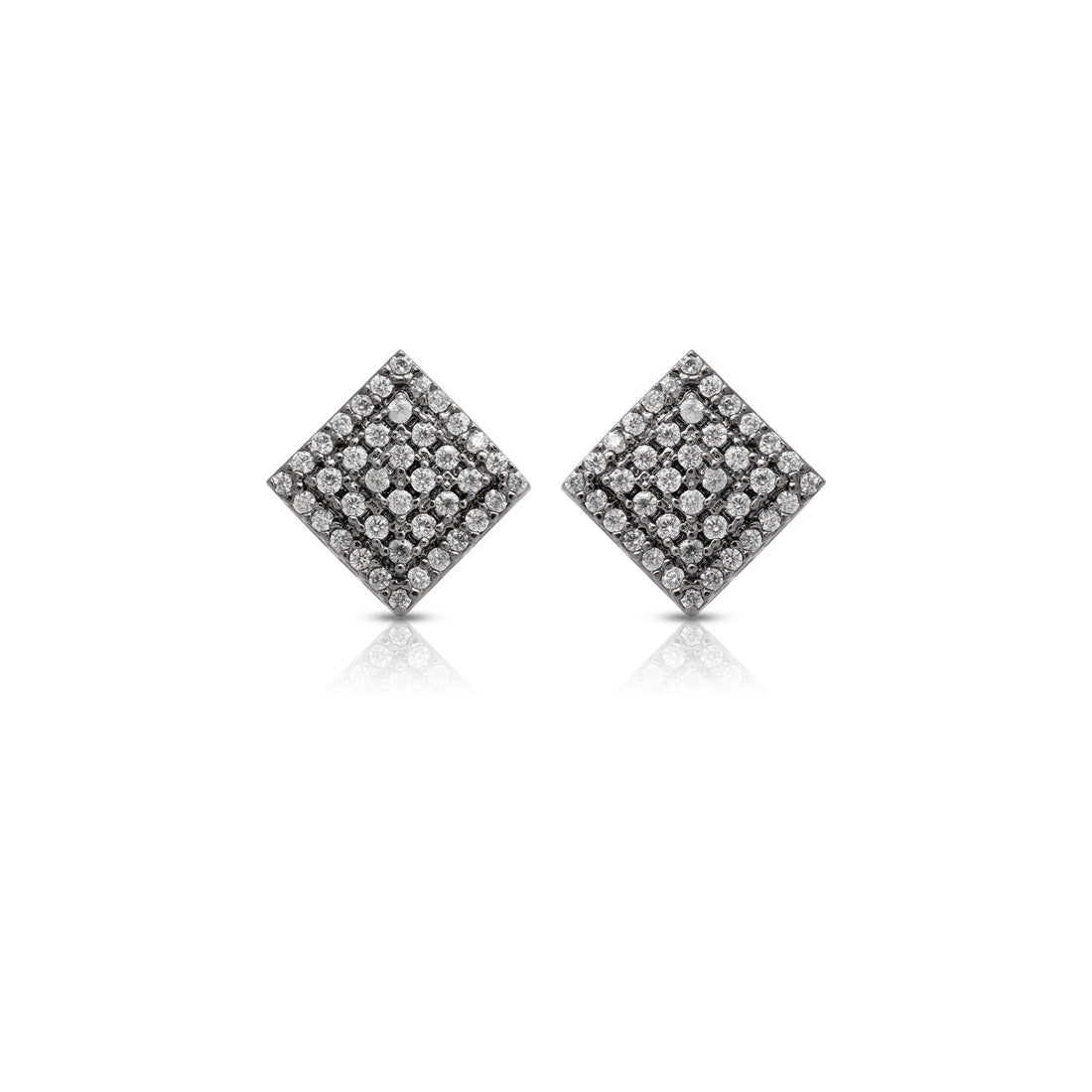 Silver Color American Diamond Stud Earrings Combo Of 6 Pairs (ADSE183CMB)