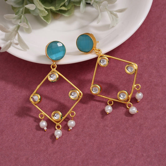 Sky Blue Color Amrapali Earrings (AMPE403SBLU)