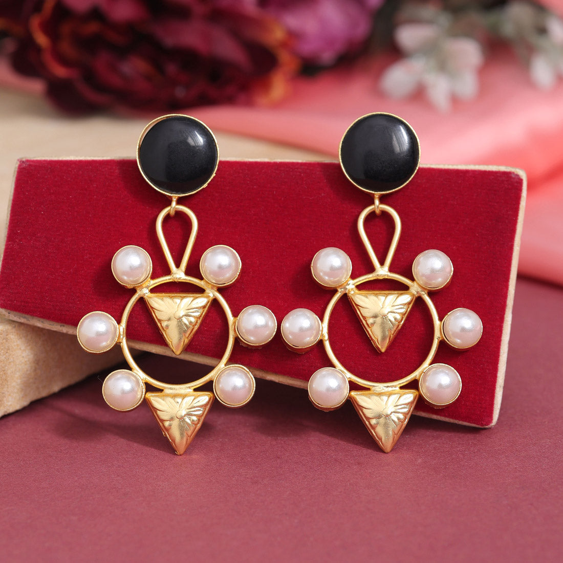 Black Color Amrapali Earrings (AMPE404BLK)