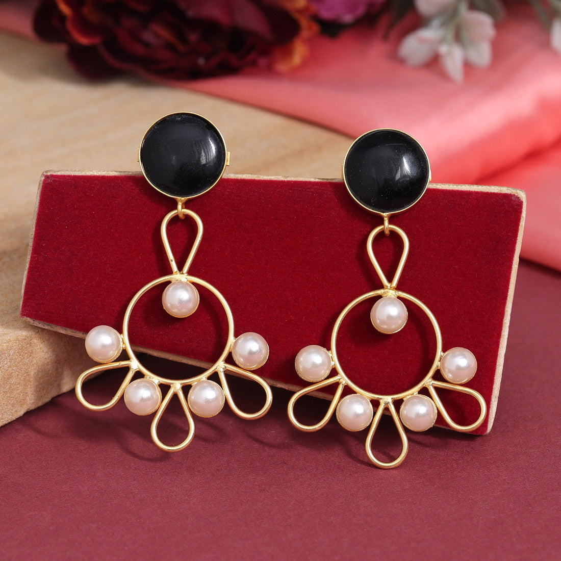 Black Color Amrapali Earrings (AMPE405BLK)