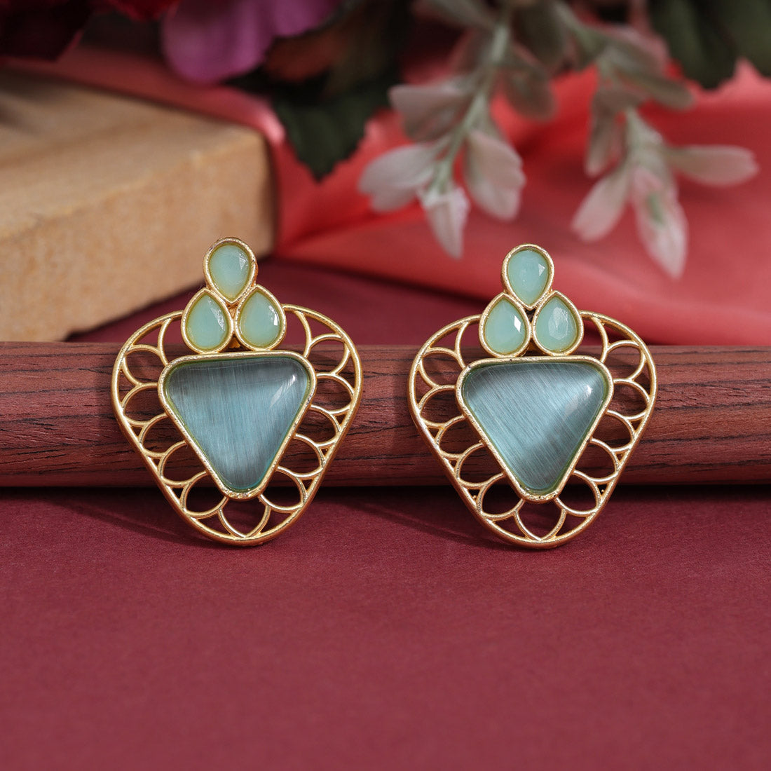 Sky Blue Color Amrapali Earrings (AMPE407SBLU)