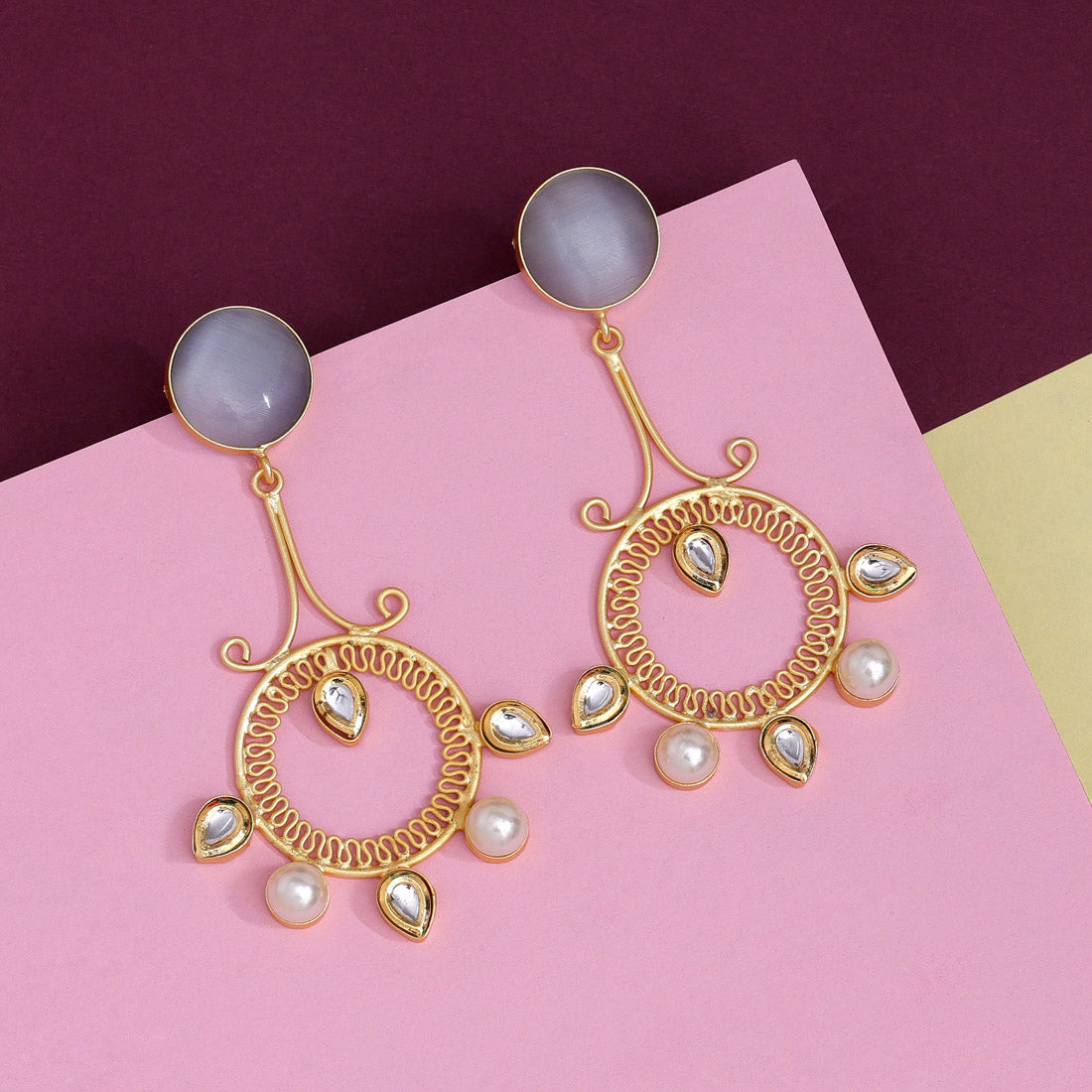 Gray Color Amrapali Earrings (AMPE417GRY)