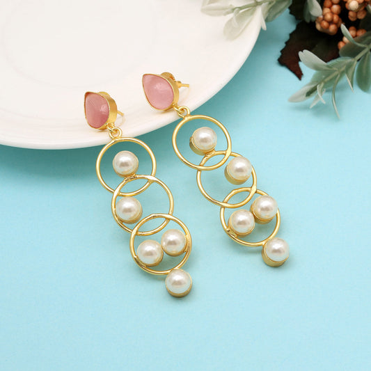 Pink Color Amrapali Earrings (AMPE434PNK)
