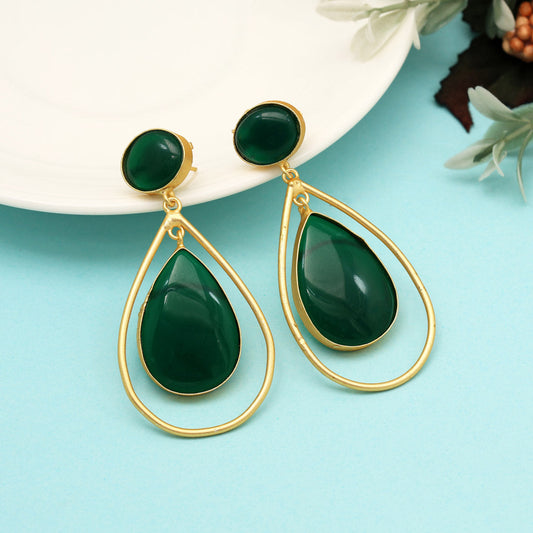 Green Color Amrapali Earrings (AMPE437GRN)