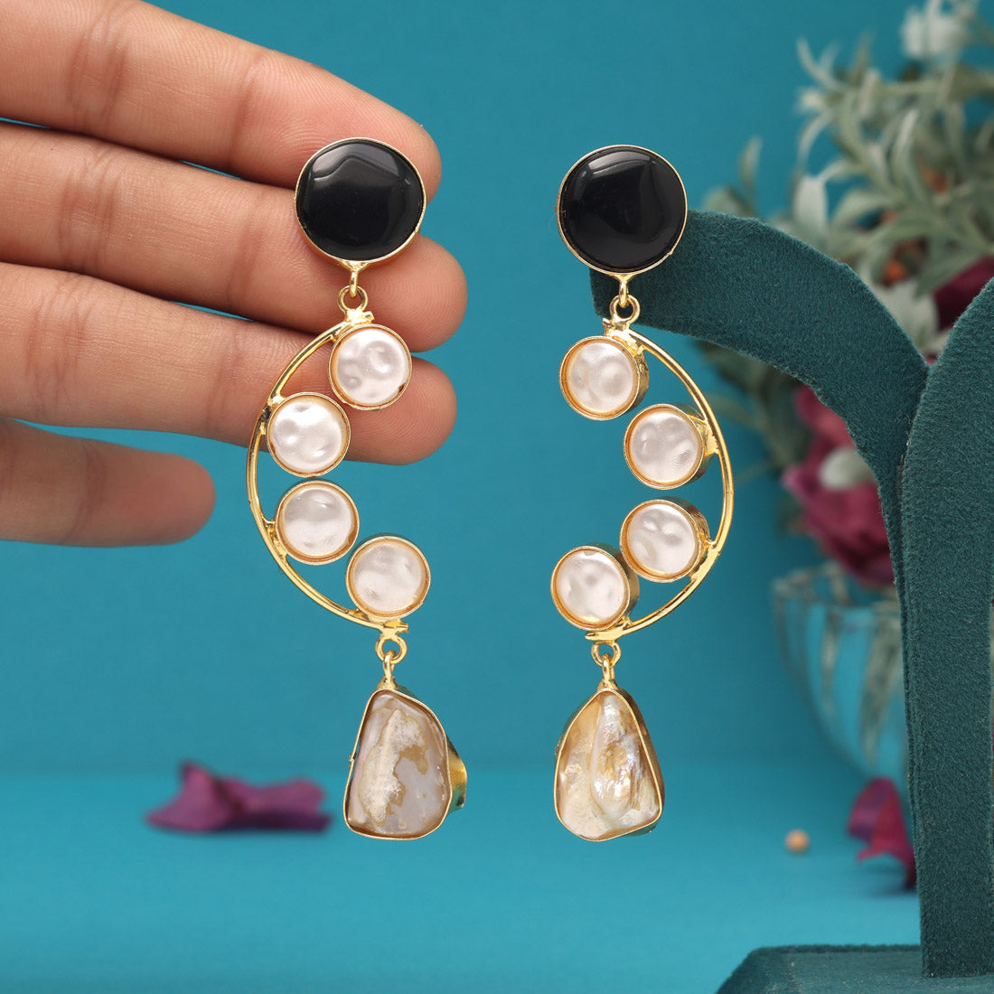 Black Color Amrapali Earrings