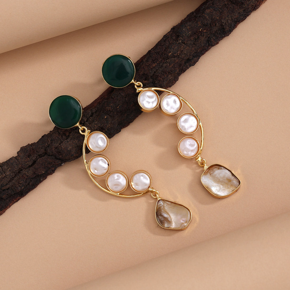 Green Color Amrapali Earrings