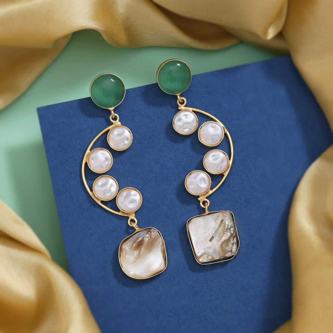 Serene Pista Green Color Amrapali Earrings