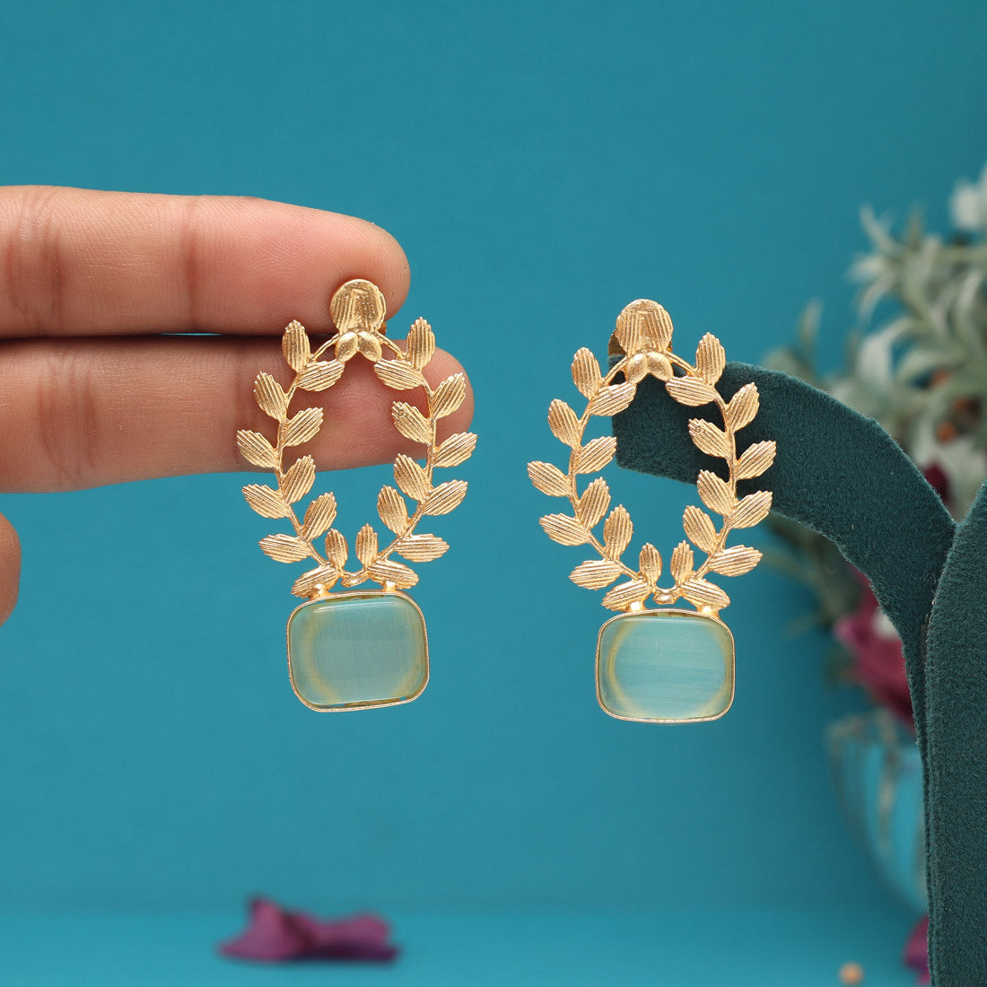 Pista Green Color Amrapali Earrings