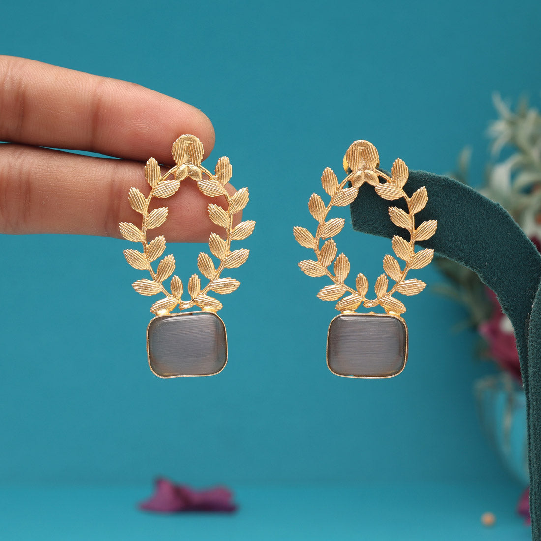 Purple Color Amrapali Earrings