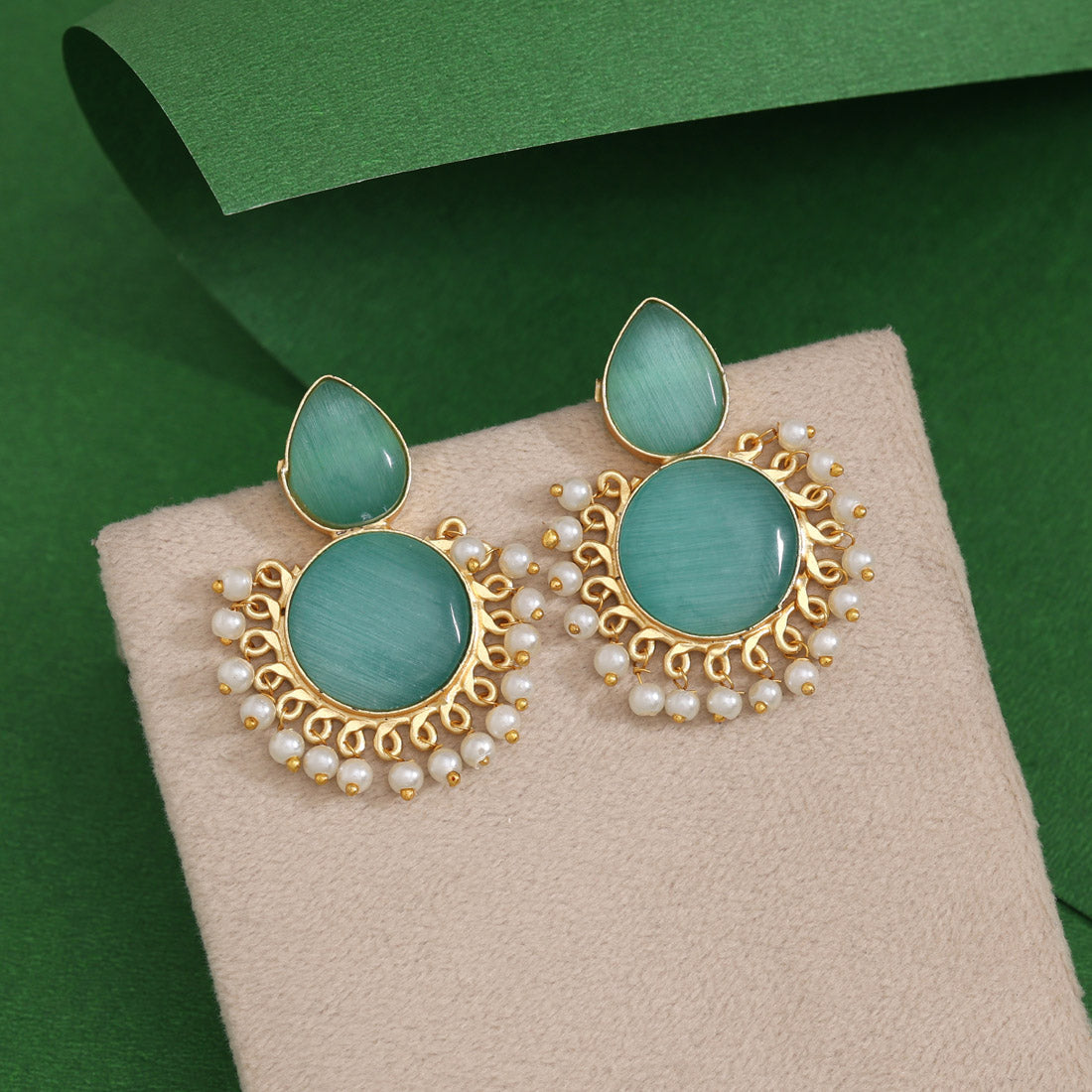 Pista Green Color Amrapali Earrings