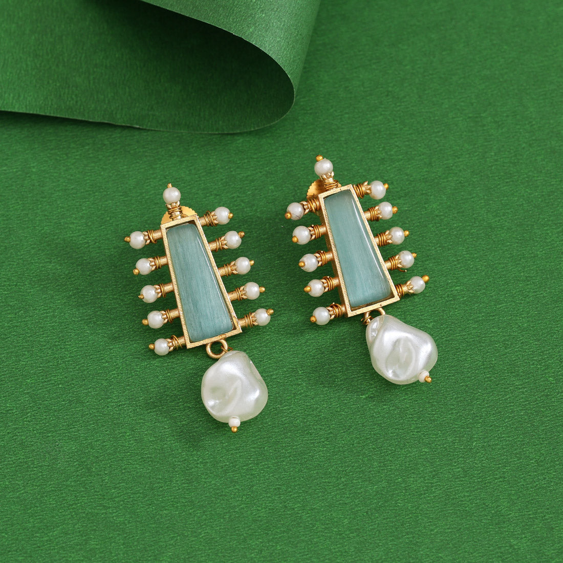 Sky Blue Color Amrapali Earrings