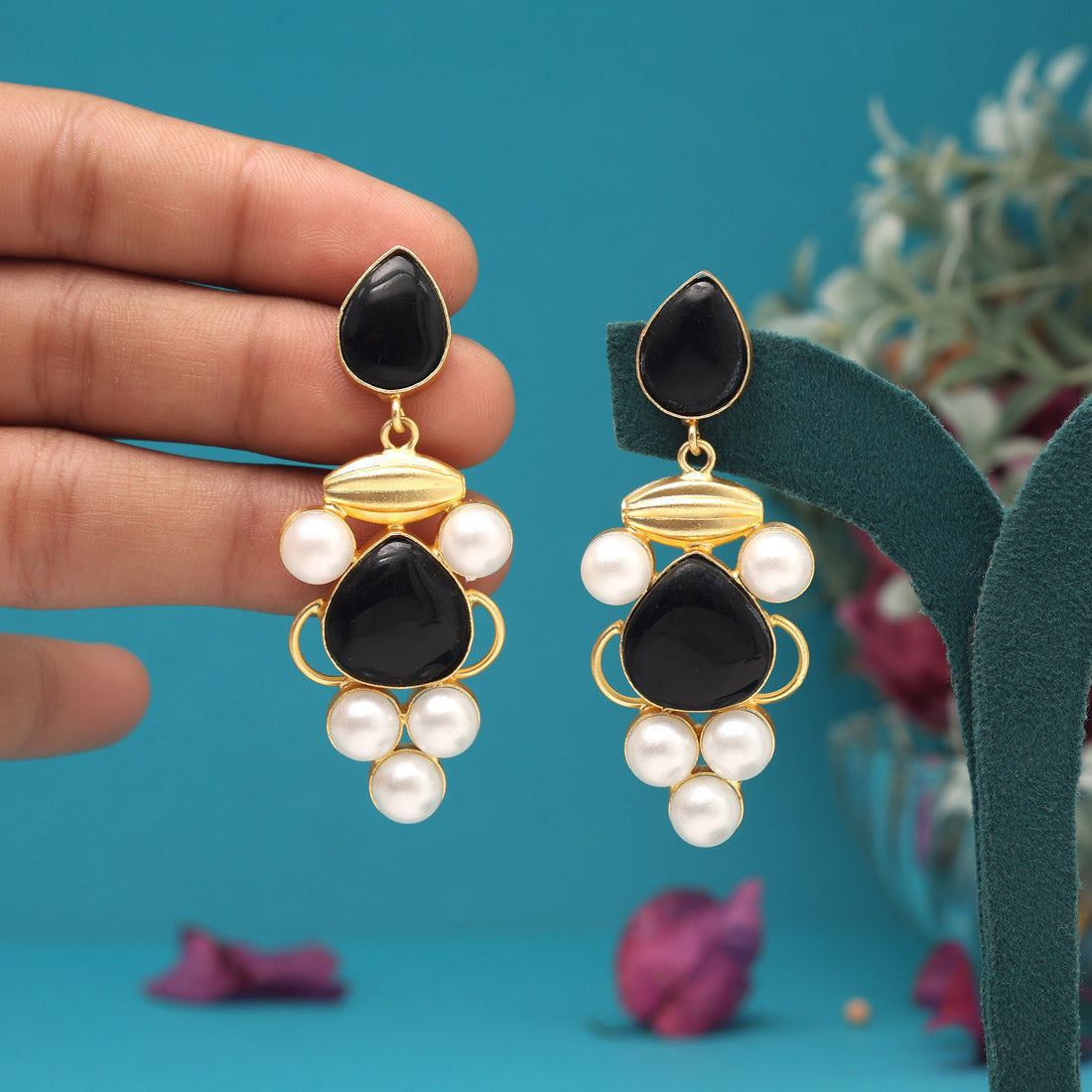 Black Color Amrapali Earrings