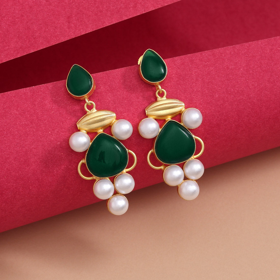 Green Color Amrapali Earrings