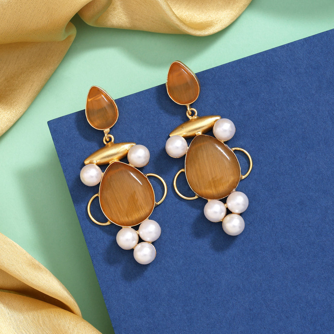 Warm Mustard Yellow Color Amrapali Earrings