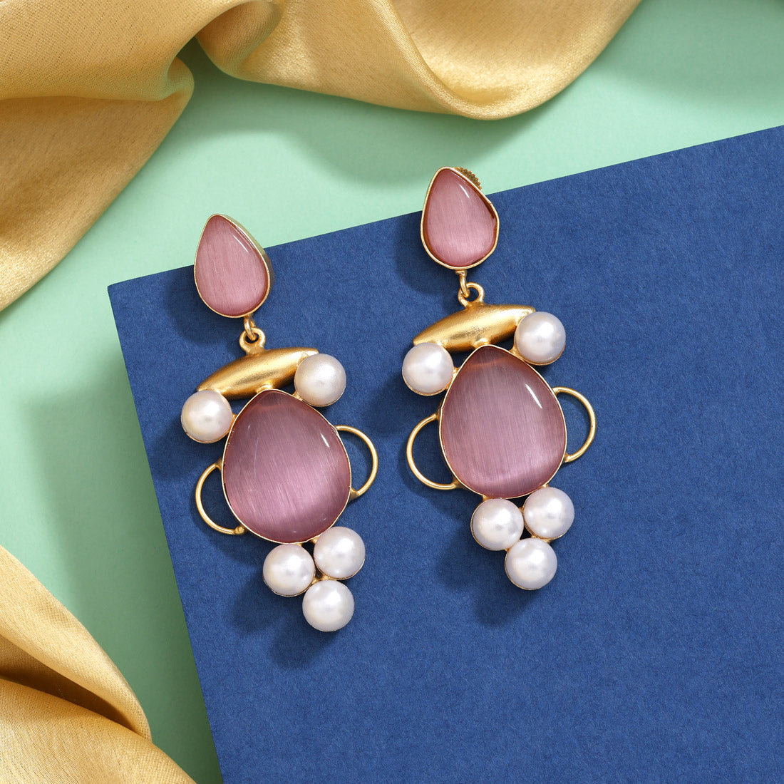 Stylish Pink Color Amrapali Earrings