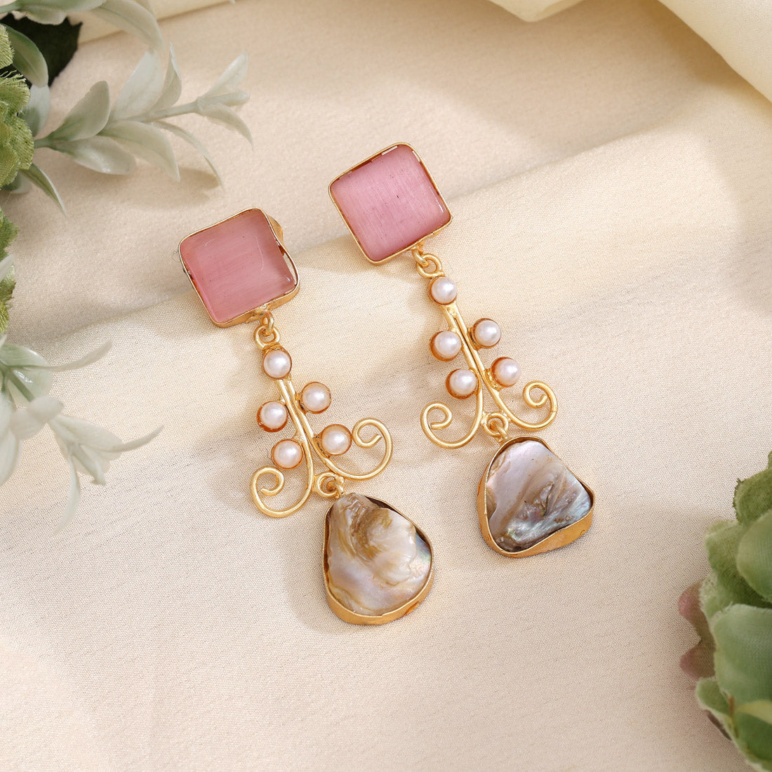 Pink Color Amrapali Earrings