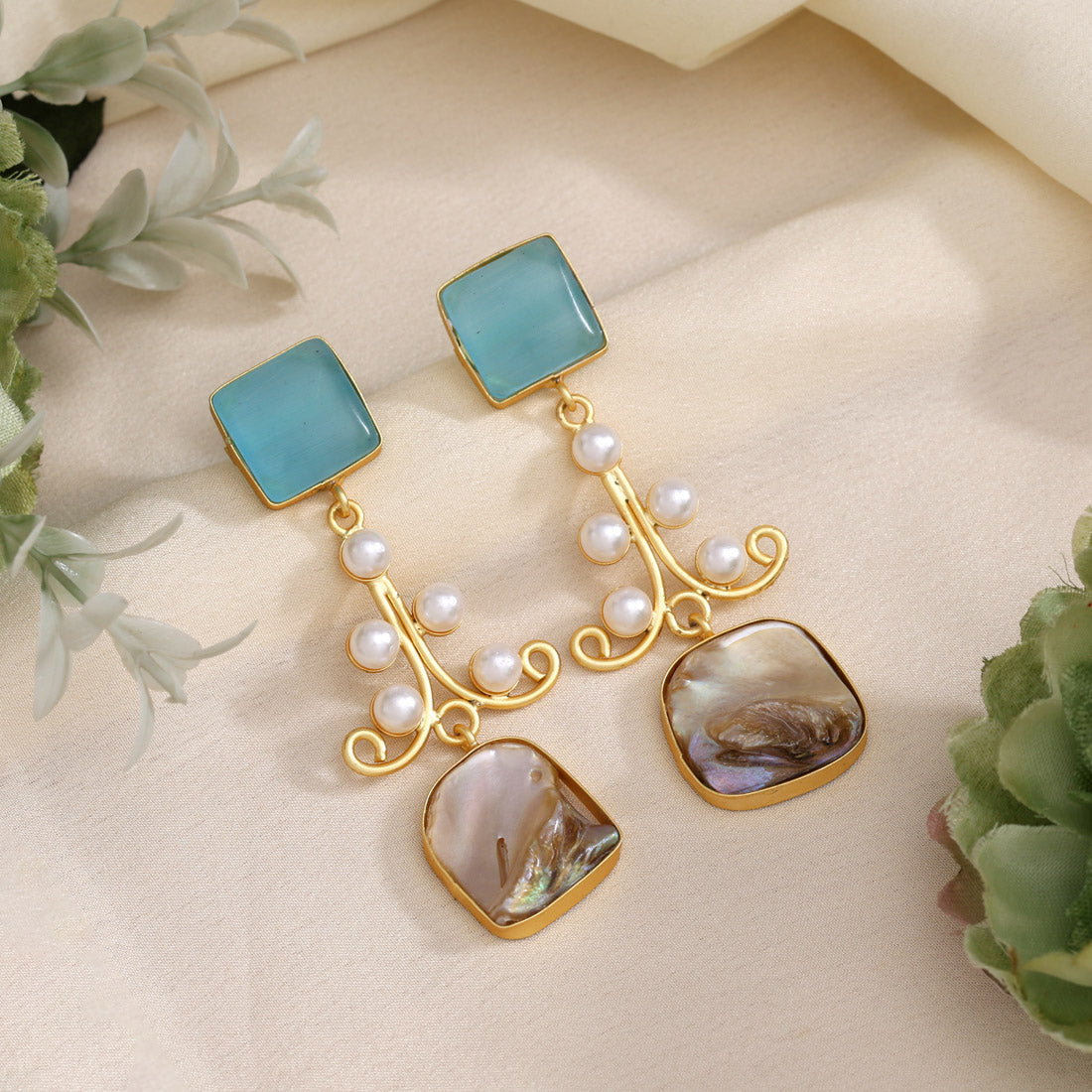 Sky Blue Color Amrapali Earrings