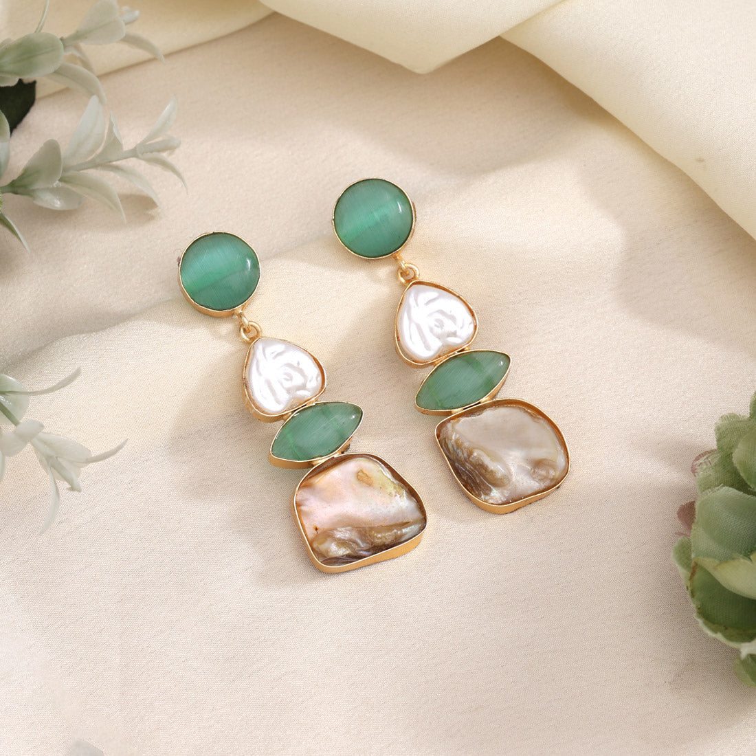Pista Green Color Amrapali Earrings
