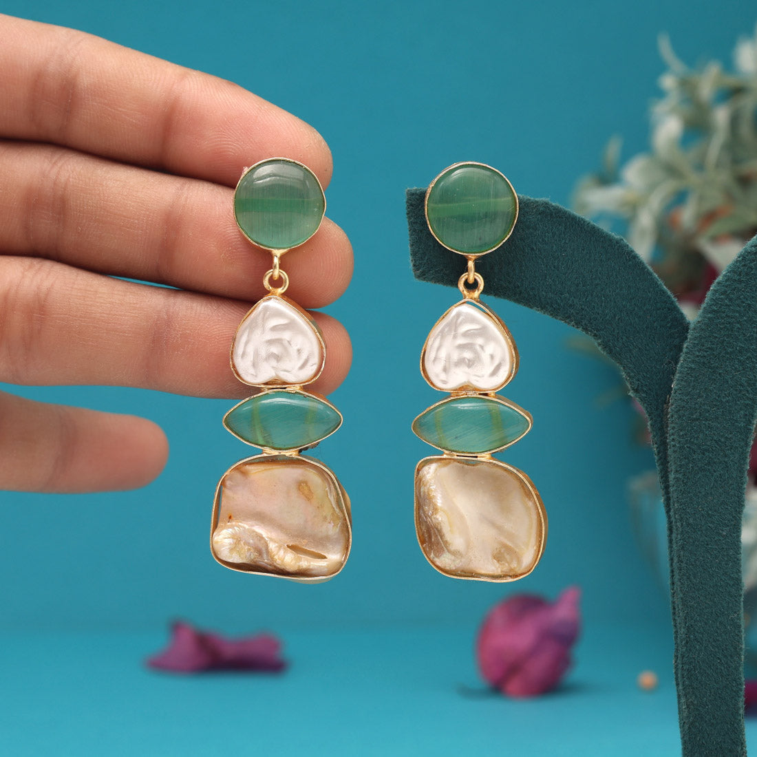 Pista Green Color Amrapali Earrings