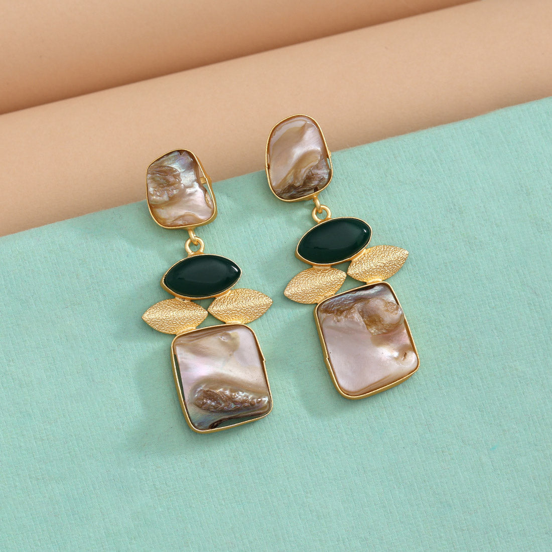 Green Color Amrapali Earrings