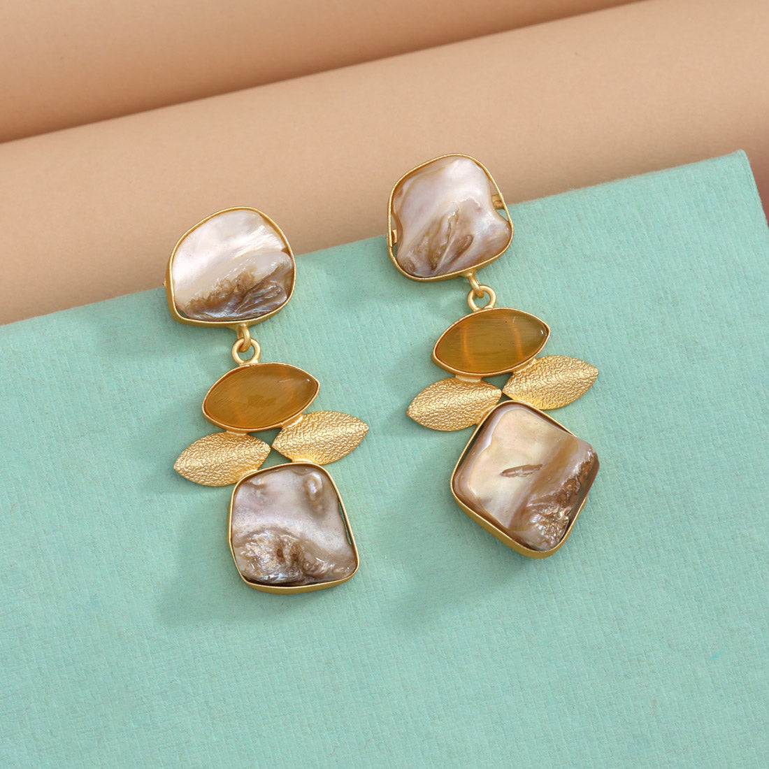 Mustard Yellow Color Amrapali Earrings