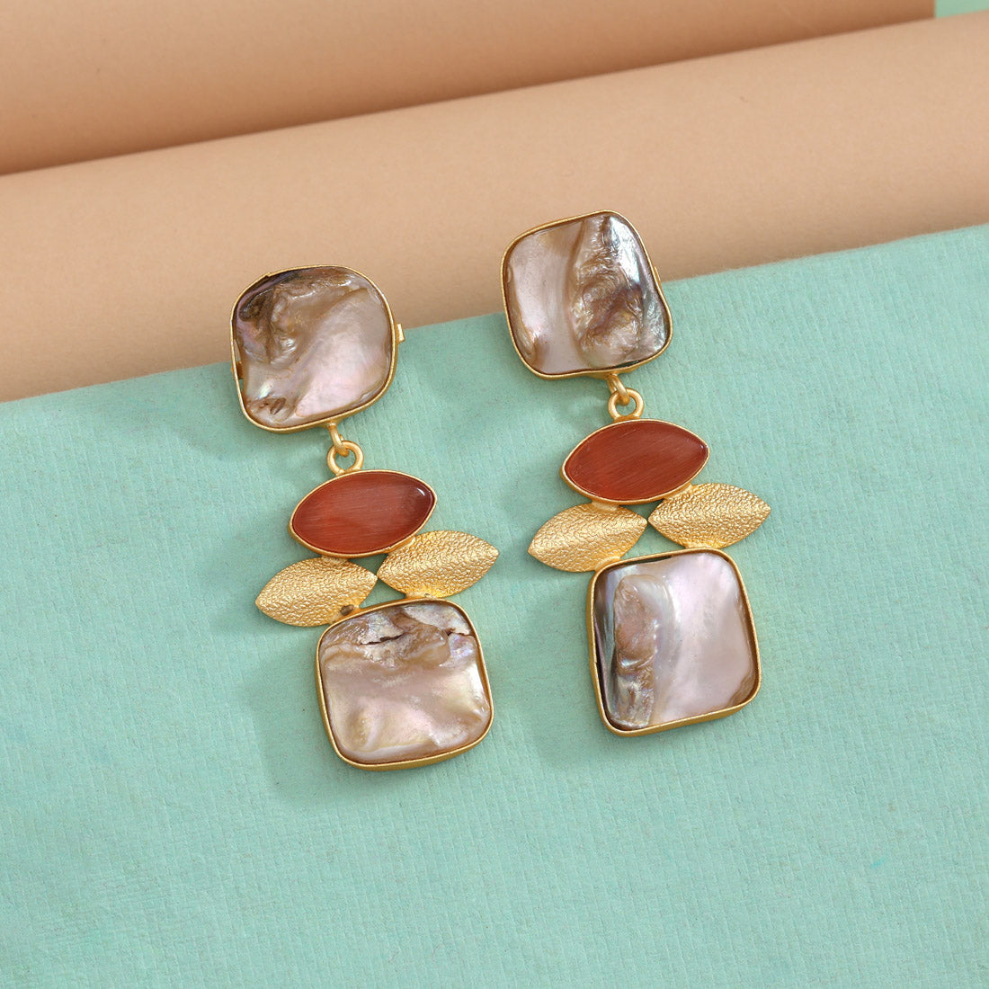 Orange Color Amrapali Earrings