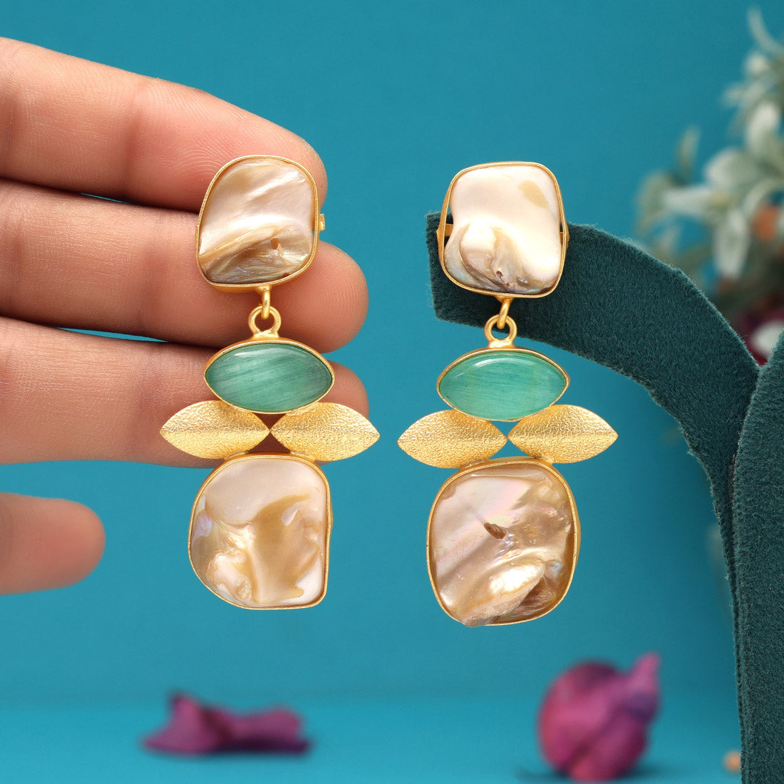 Pista Green Color Amrapali Earrings