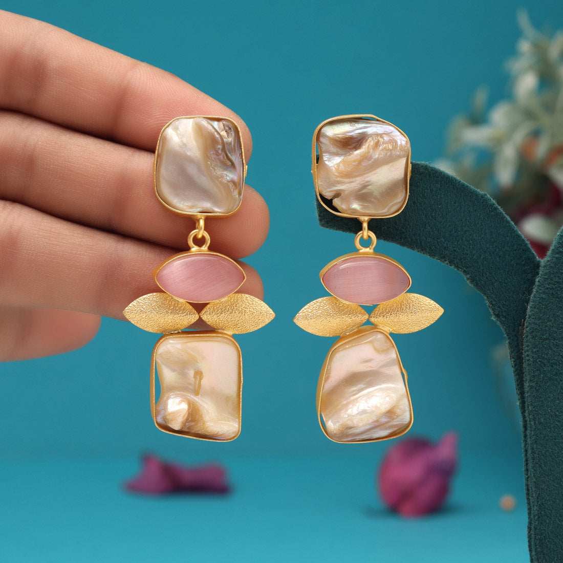 Pink Color Amrapali Earrings