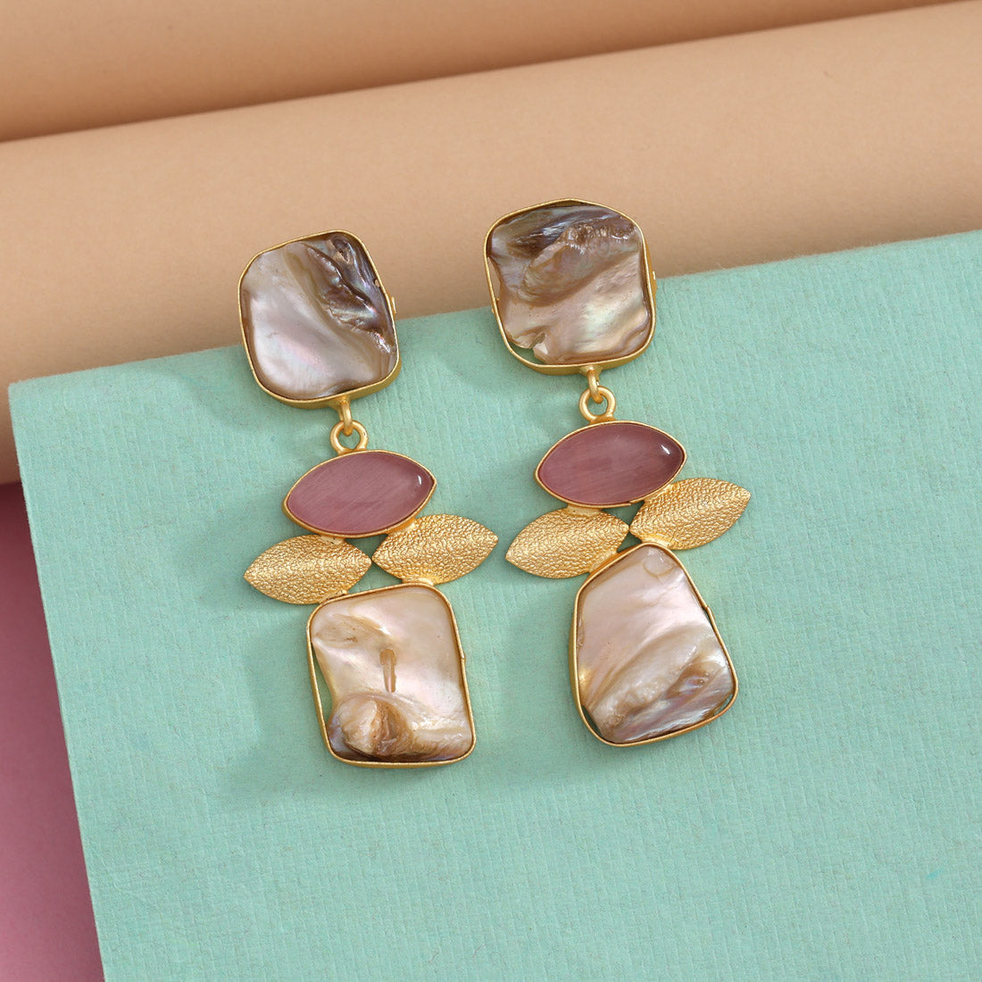 Pink Color Amrapali Earrings