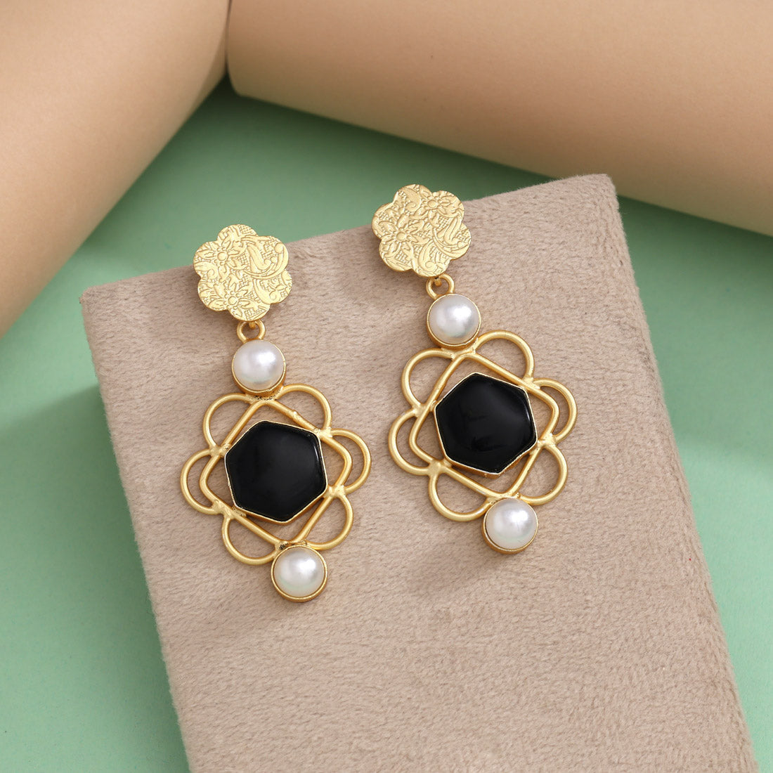 Black Color Amrapali Earrings
