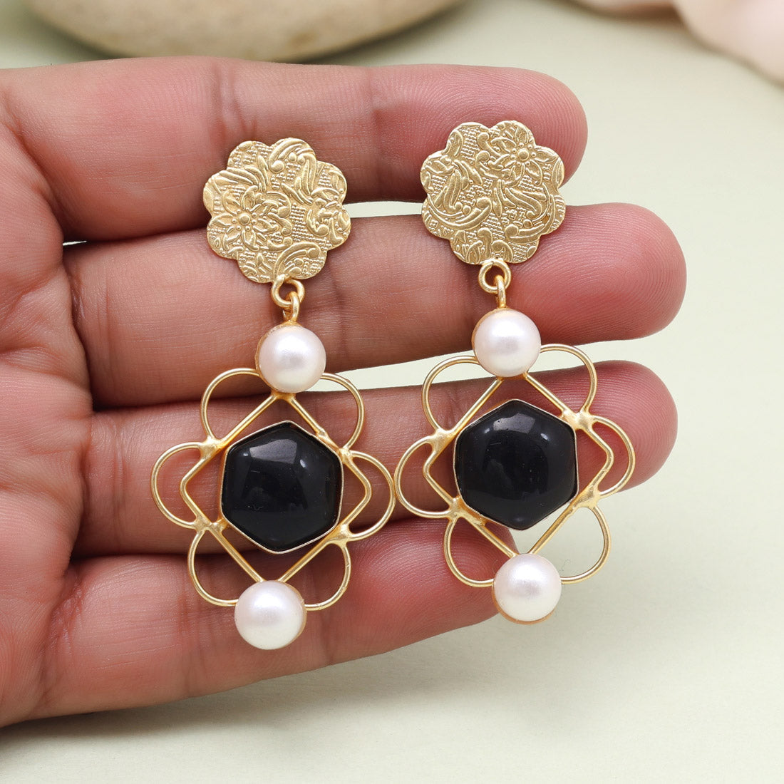 Deep Navy Blue Color Amrapali Earrings