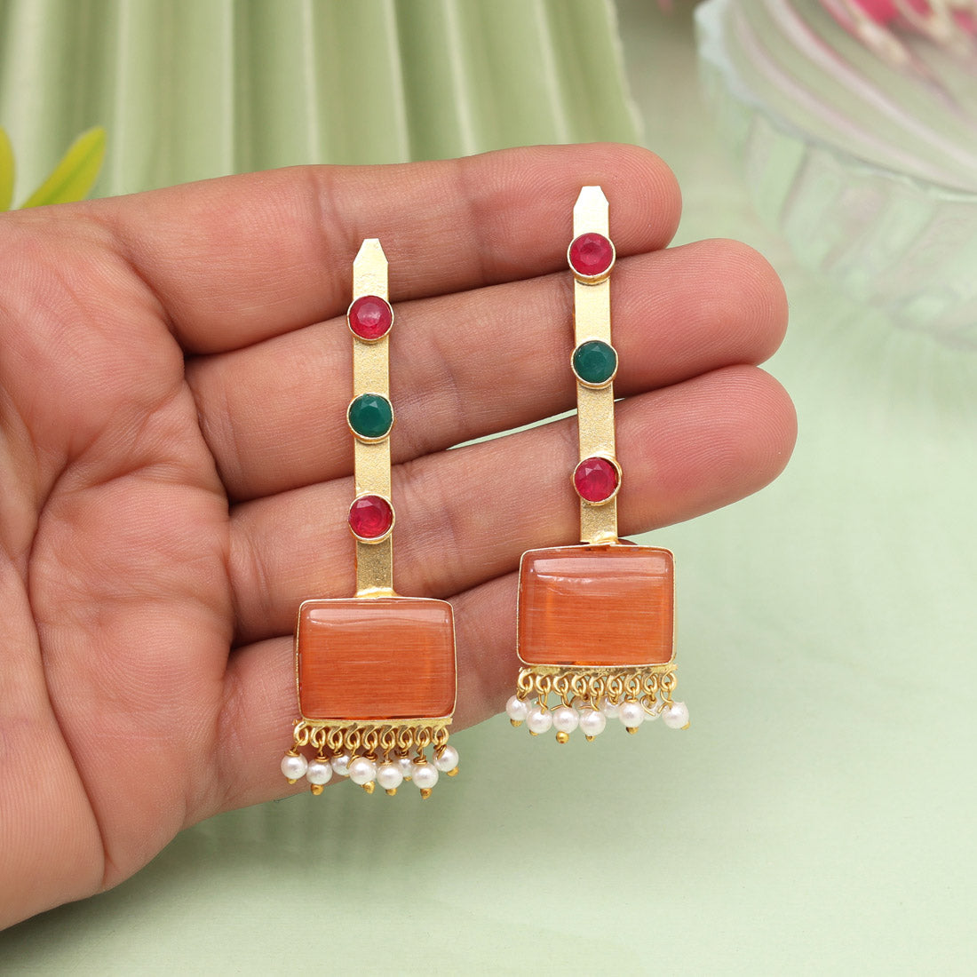 Brown Color Amrapali Earrings