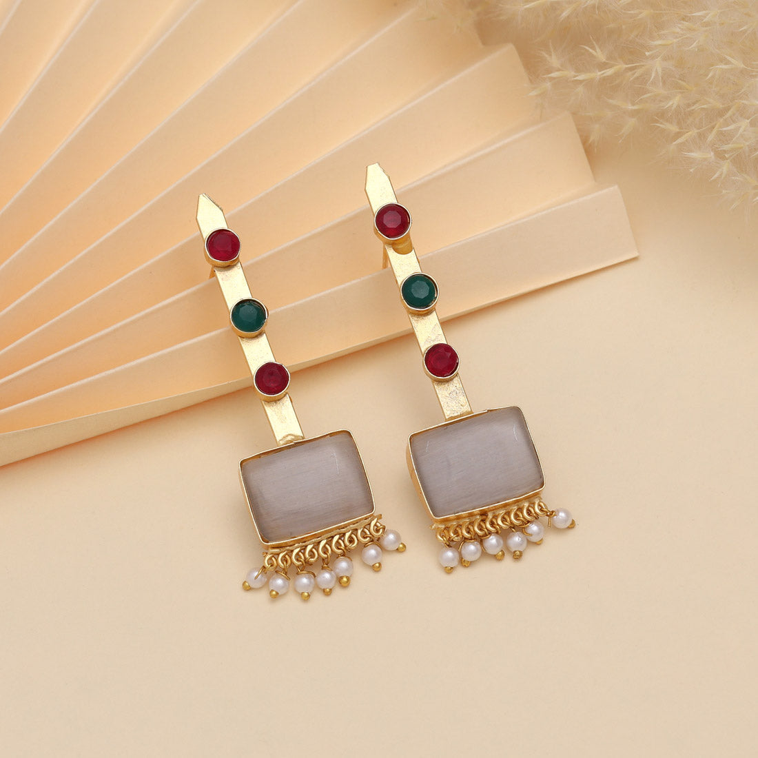Grey Color Amrapali Earrings