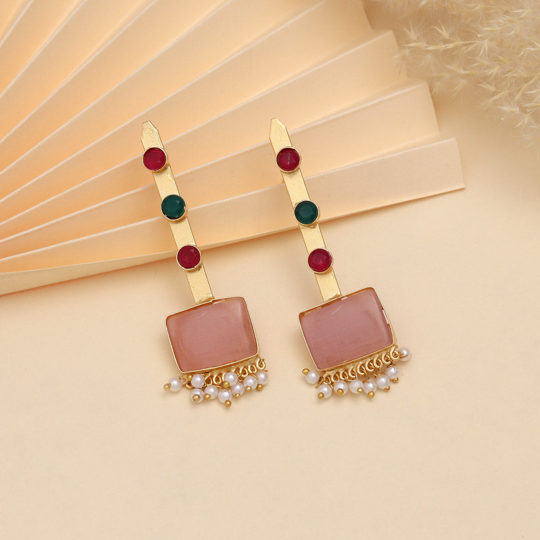 Pink Color Amrapali Earrings