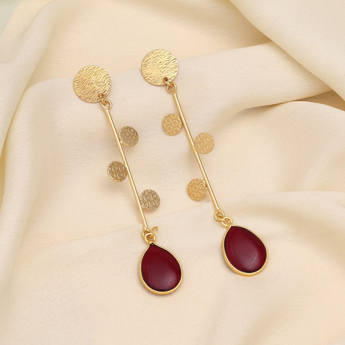 Maroon Color Amrapali Earrings