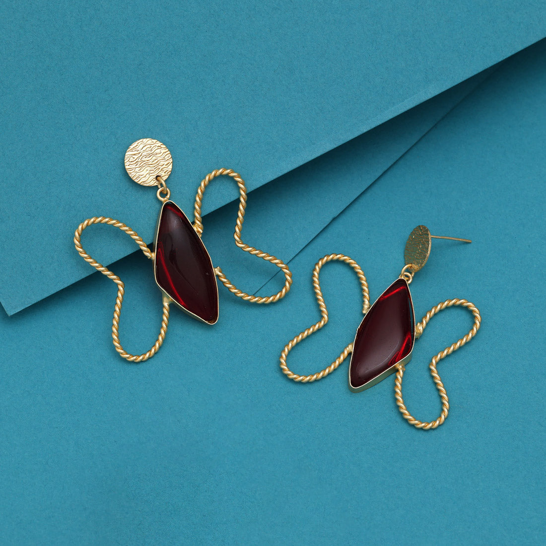 Red Color Butterfly Design Amrapali Earrings