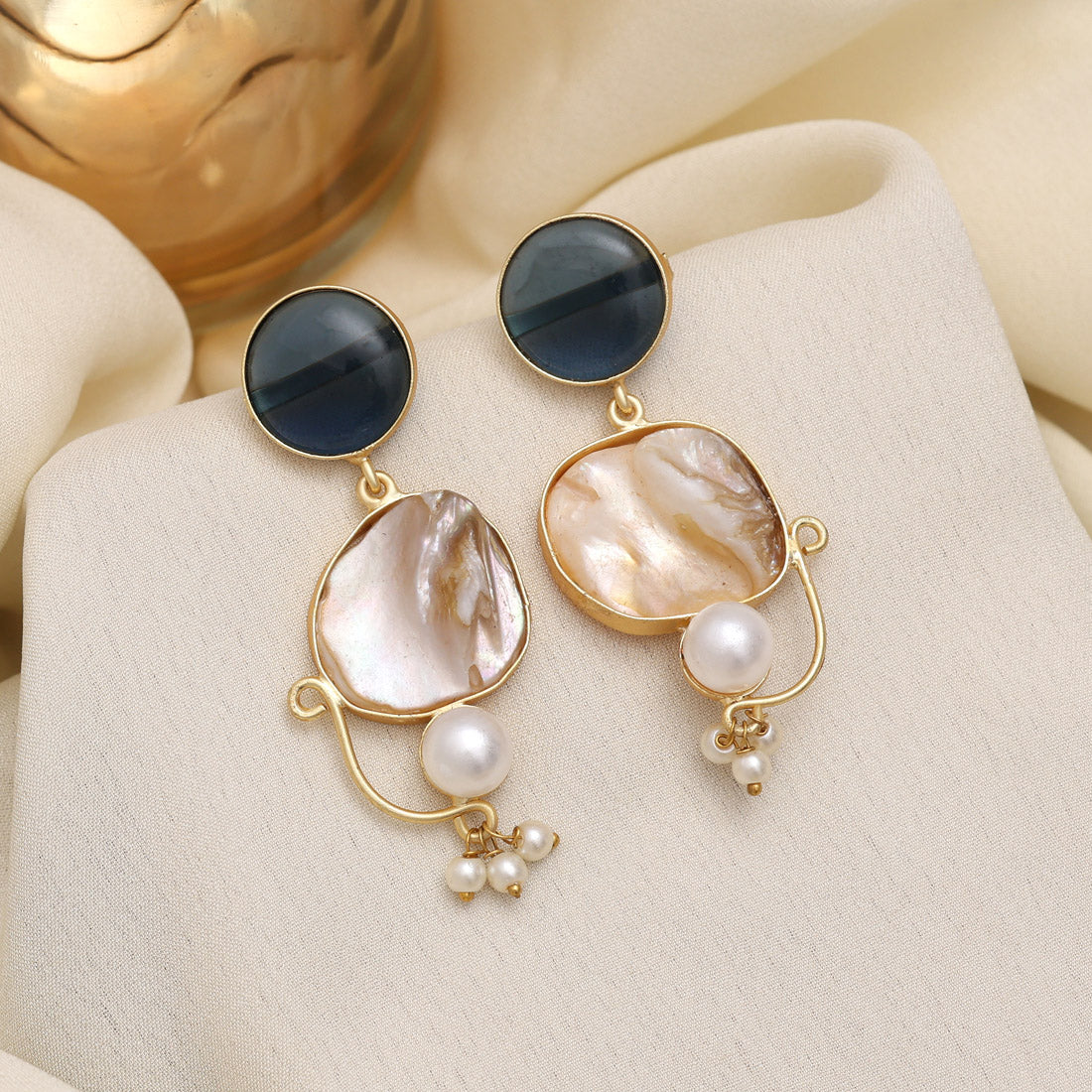Blue Color Amrapali Earrings